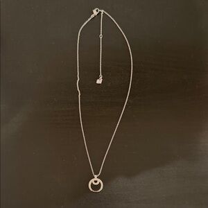 Elegant Silver Necklace with Double Circle Pendant